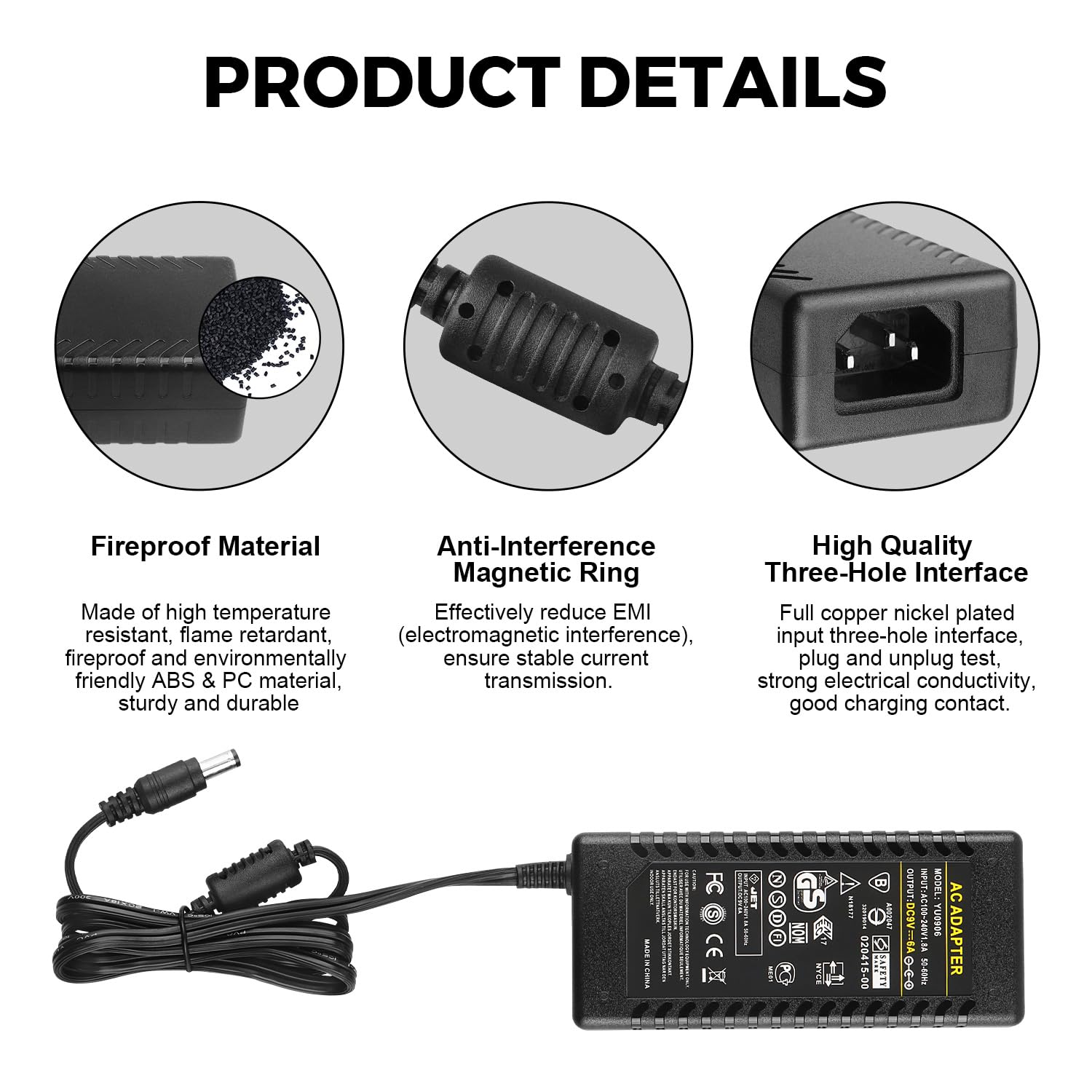 Amazon.com: 9V 6A Power Supply, LeTaoXing 9V6A Power Adapter